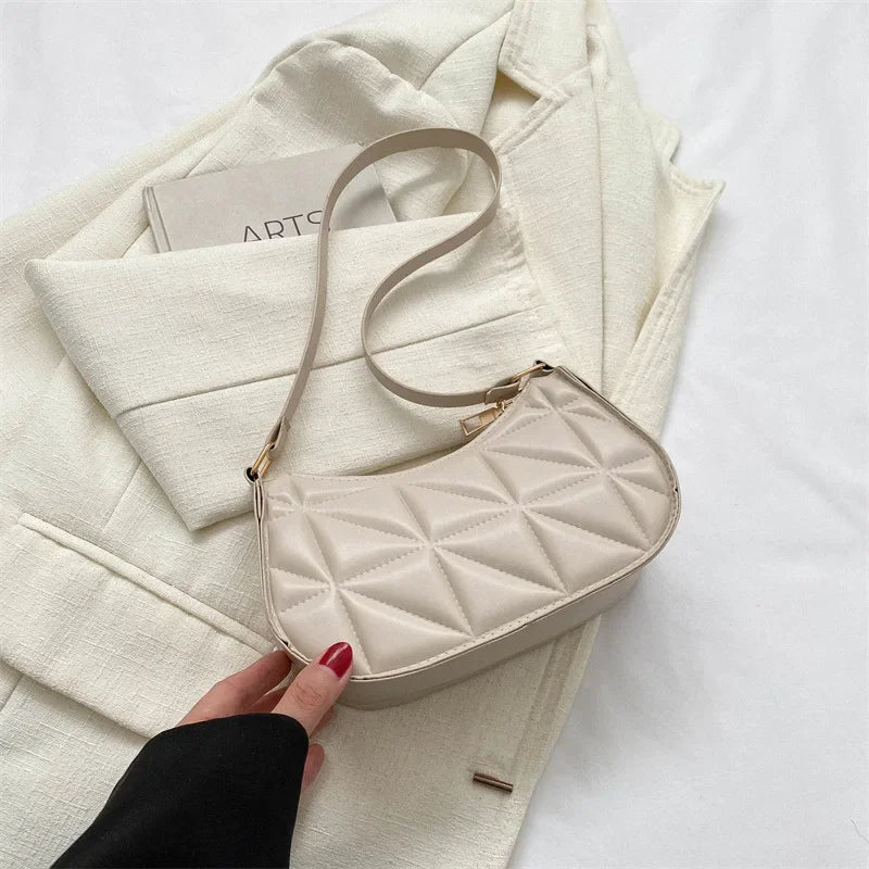 Black PU Leather Shoulder Bag Retro Solid Color Casual Female Hobos Handbags Women's Fashion Handbags Shopper Clutch Purse