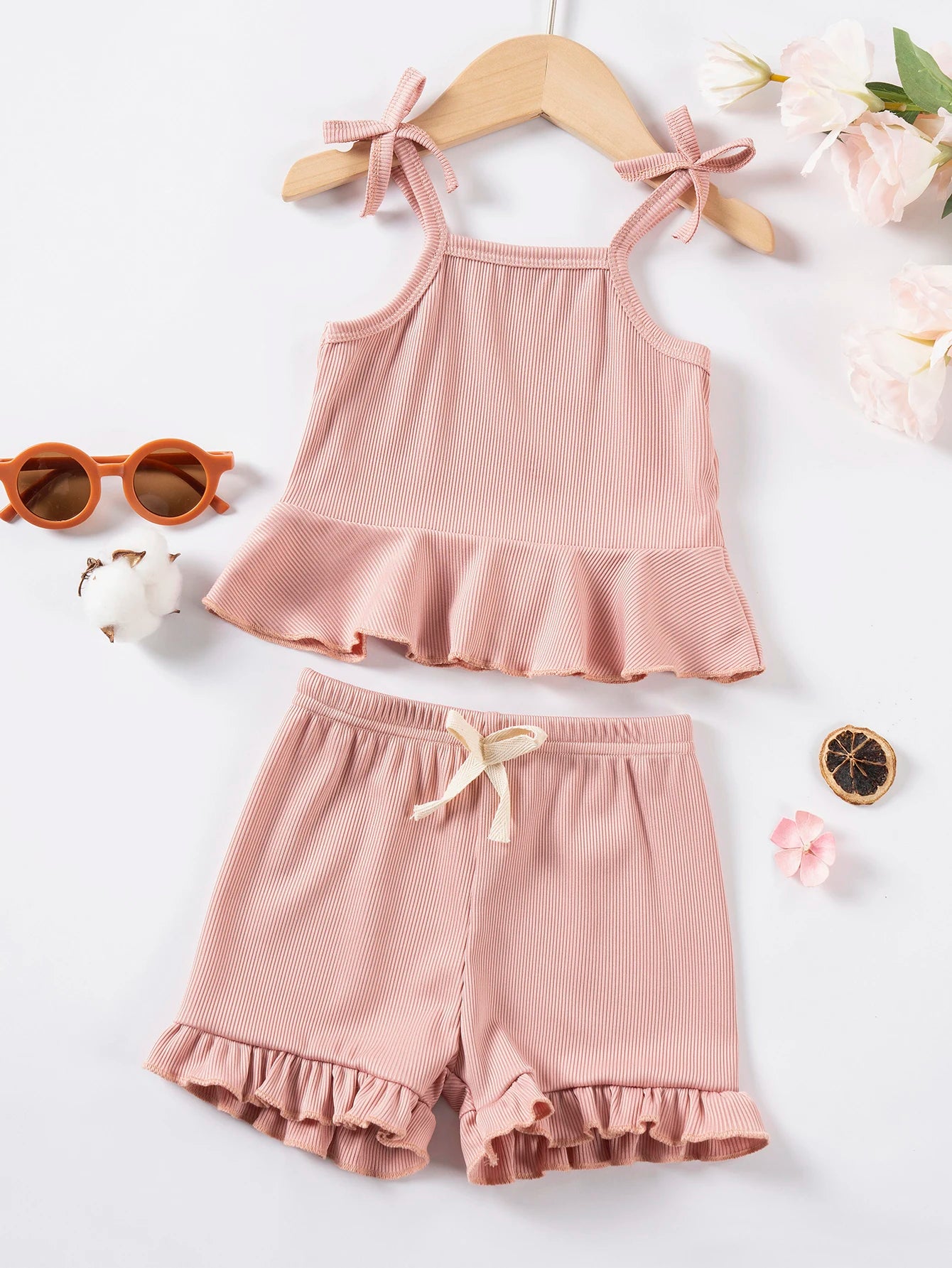 Baby Clothes Sets Toddler Girl Camisole Top + Lace Shorts 2PCS Summer Casual Children Clothes Suits Soft Comfort Clothing