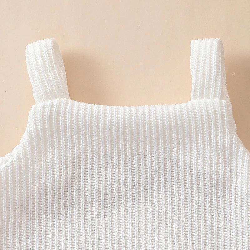Baby Spring Autumn Clothes Set Knitted Romper Triangle Crotch Button One-Piece Jumpsuit SlingToddler Baby Boys Girls 0-3Y