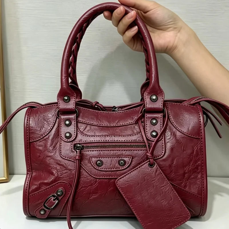 Handbags For Women 2026 New High Capacity Shoulder Bags Motorcycle Lady Travel Bag Luxury Brand Hobos bags Cross-body Handbags