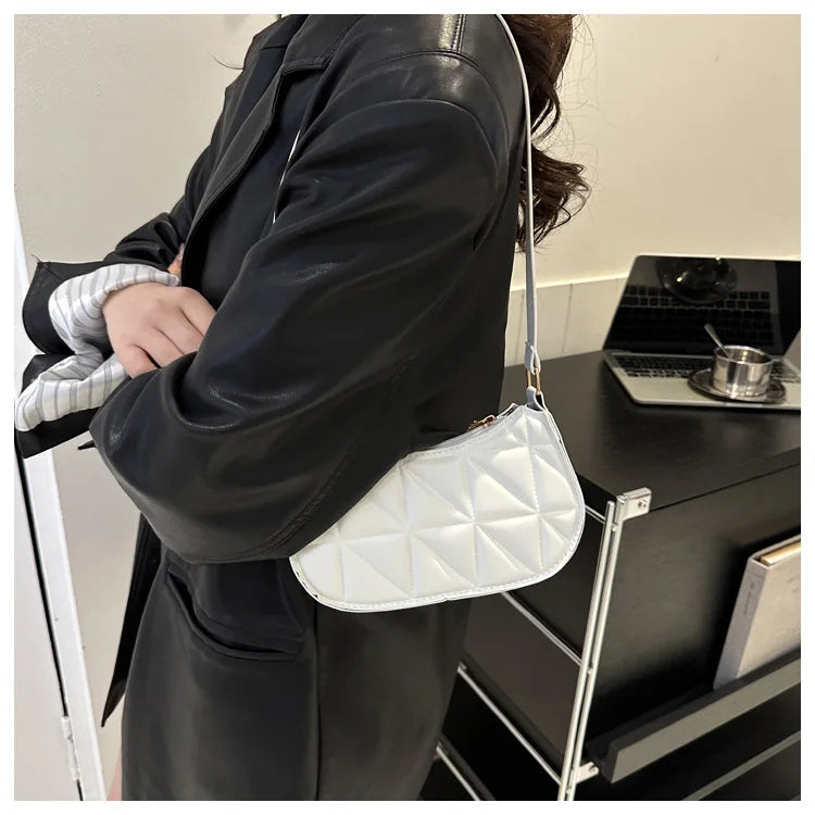 Black PU Leather Shoulder Bag Retro Solid Color Casual Female Hobos Handbags Women's Fashion Handbags Shopper Clutch Purse