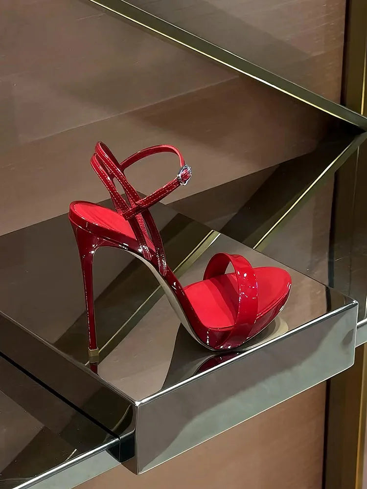 Sexy European-style high-heeled women's shoes, 2026 new model, elegant and sophisticated, open-toe fashionable sandals