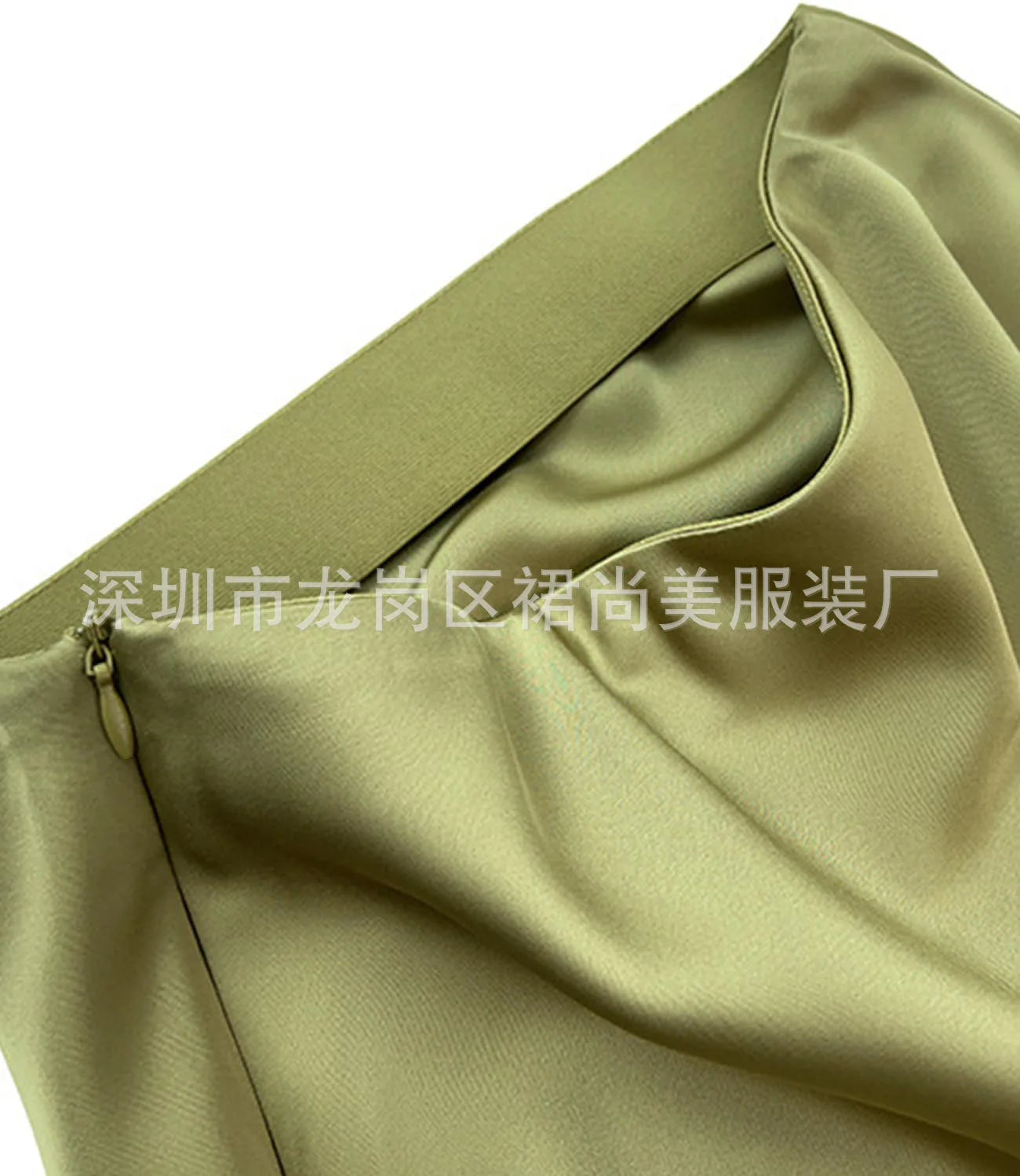 Elegant Faux Silk Satin Skirts for Women High Waist A-line Office Lady  Solid Color Glossy Finish Fishtail Skirt