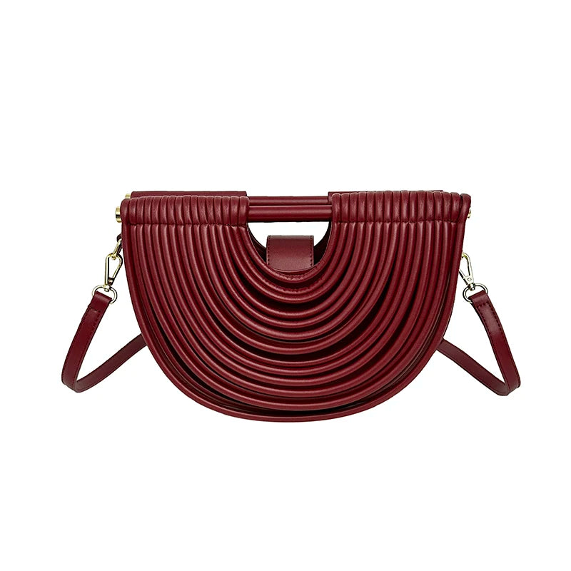 Handbags for Women. New Gold Luxury Designer Brand Handwoven Noodle Bags Rope Knotted Pulled Half Moon Silver Evening Clutch