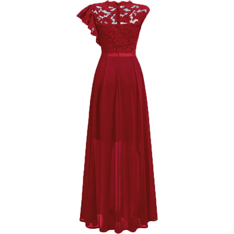 Women's Fashion bridesmaid dress Prom Dresses Handmade 3D Flower Sexy High Slit Evening Party Gowns Long Graduation Dress