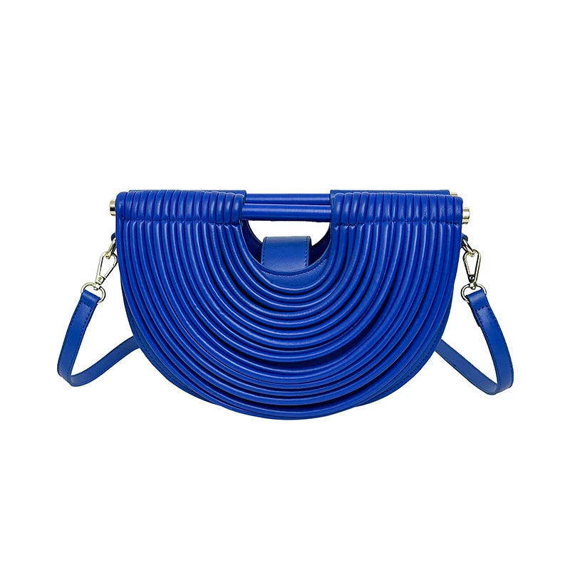 Handbags for Women. New Gold Luxury Designer Brand Handwoven Noodle Bags Rope Knotted Pulled Half Moon Silver Evening Clutch