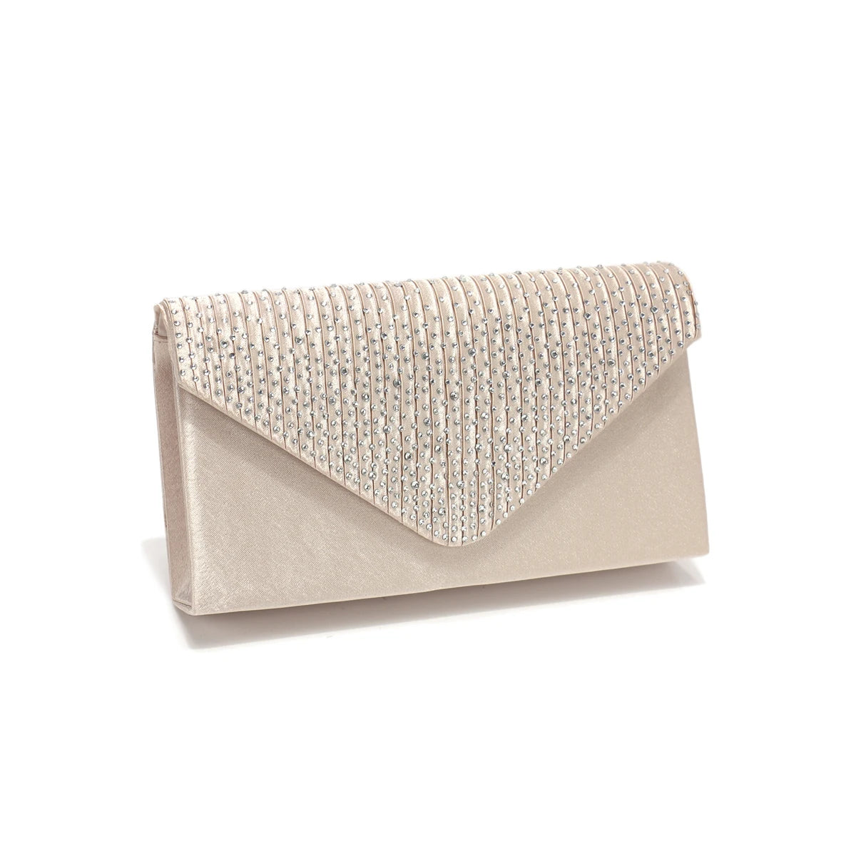 Rhinestones Women Evening Bags Small Envelope Design Handbags Satin Shoulder Chain Handbags Glitter Purple Color Cocktail Purse