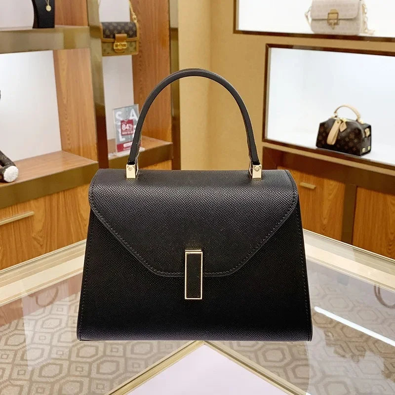 New Women's Bags Atmospheric Solid Colour Handbags Handbags Versatile Ladies Commuting Single Shoulder Crossbody Bag