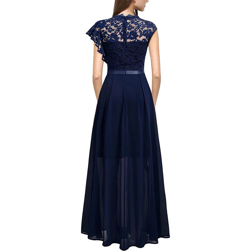 Women's Fashion bridesmaid dress Prom Dresses Handmade 3D Flower Sexy High Slit Evening Party Gowns Long Graduation Dress