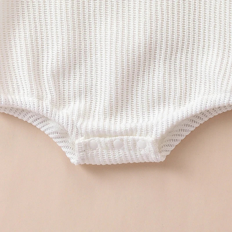 Baby Spring Autumn Clothes Set Knitted Romper Triangle Crotch Button One-Piece Jumpsuit SlingToddler Baby Boys Girls 0-3Y