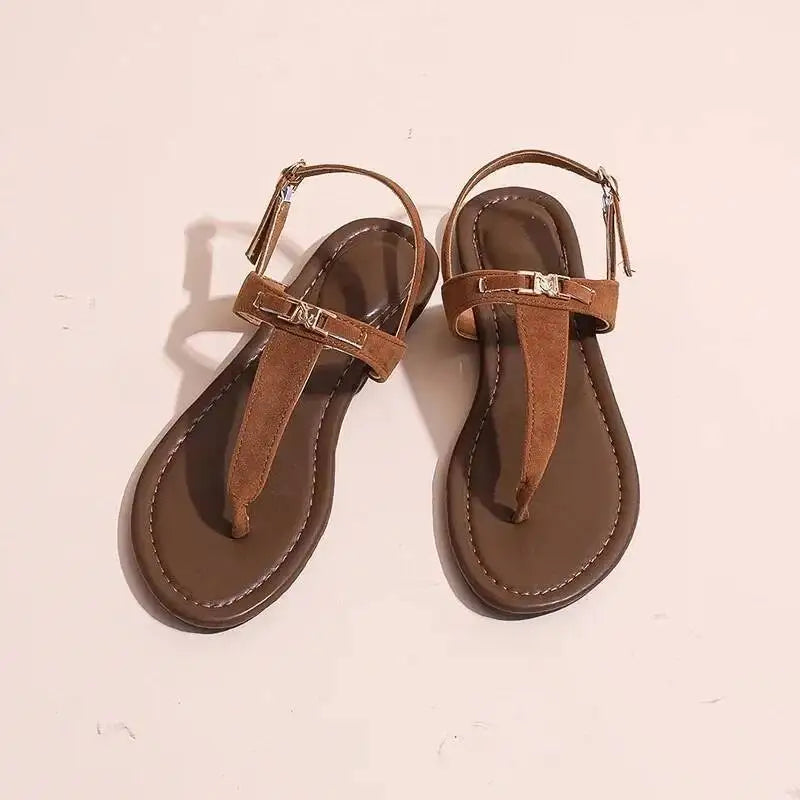 2026 Women's Shoes Fashion Daily Sandals Women Buckle Strap Flat With Outdoor Open Toe Female Shoe