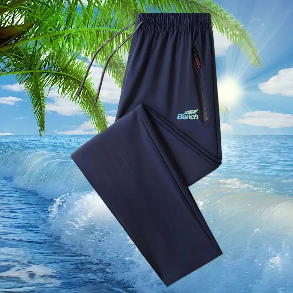 Men's Summer Trendy Casual Print Quick-Dry Long Pants Breathable Comfortable Lightweight Fashionable Men's Summer Trousers