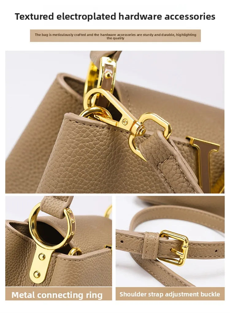 Women's handbag, new fashion versatile bucket bag, high-end bag, large-capacity commuter crossbody bag for women