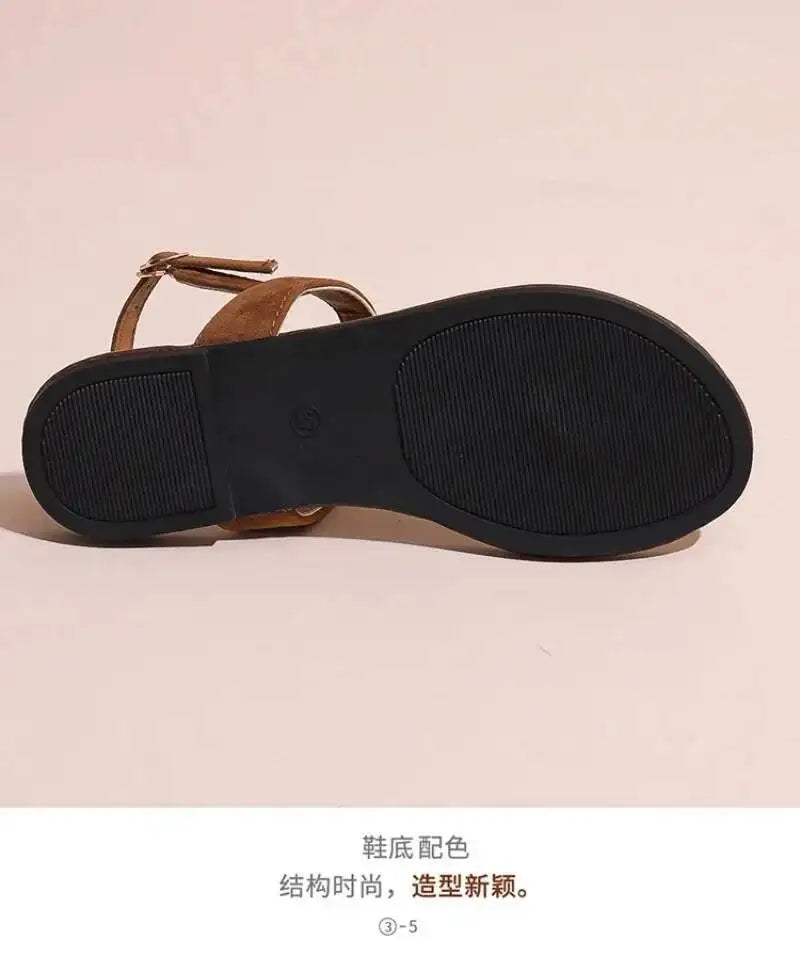 2026 Women's Shoes Fashion Daily Sandals Women Buckle Strap Flat With Outdoor Open Toe Female Shoe