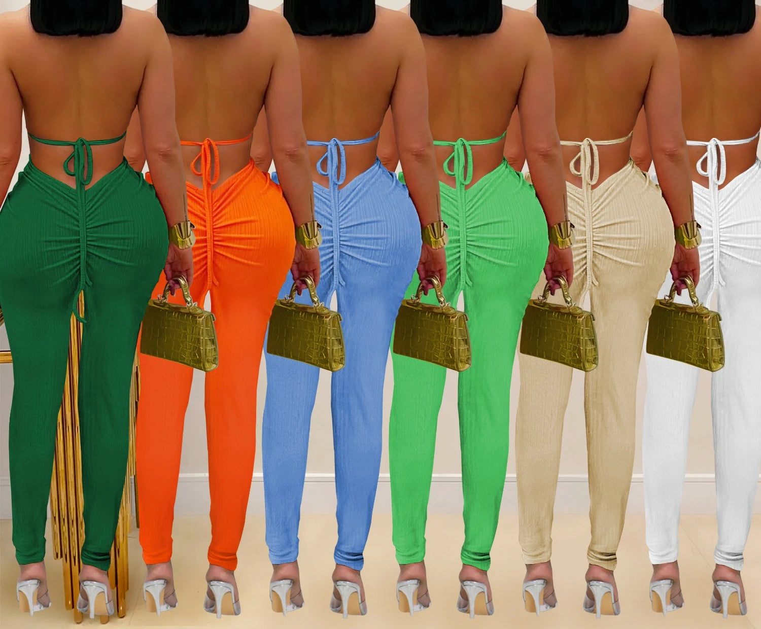 Sexy Bodysuit women's jumpsuits and rompers Rompers Woman Clothes1 Piece Set Playsuit Hang neck backless Female Clothing HXY309