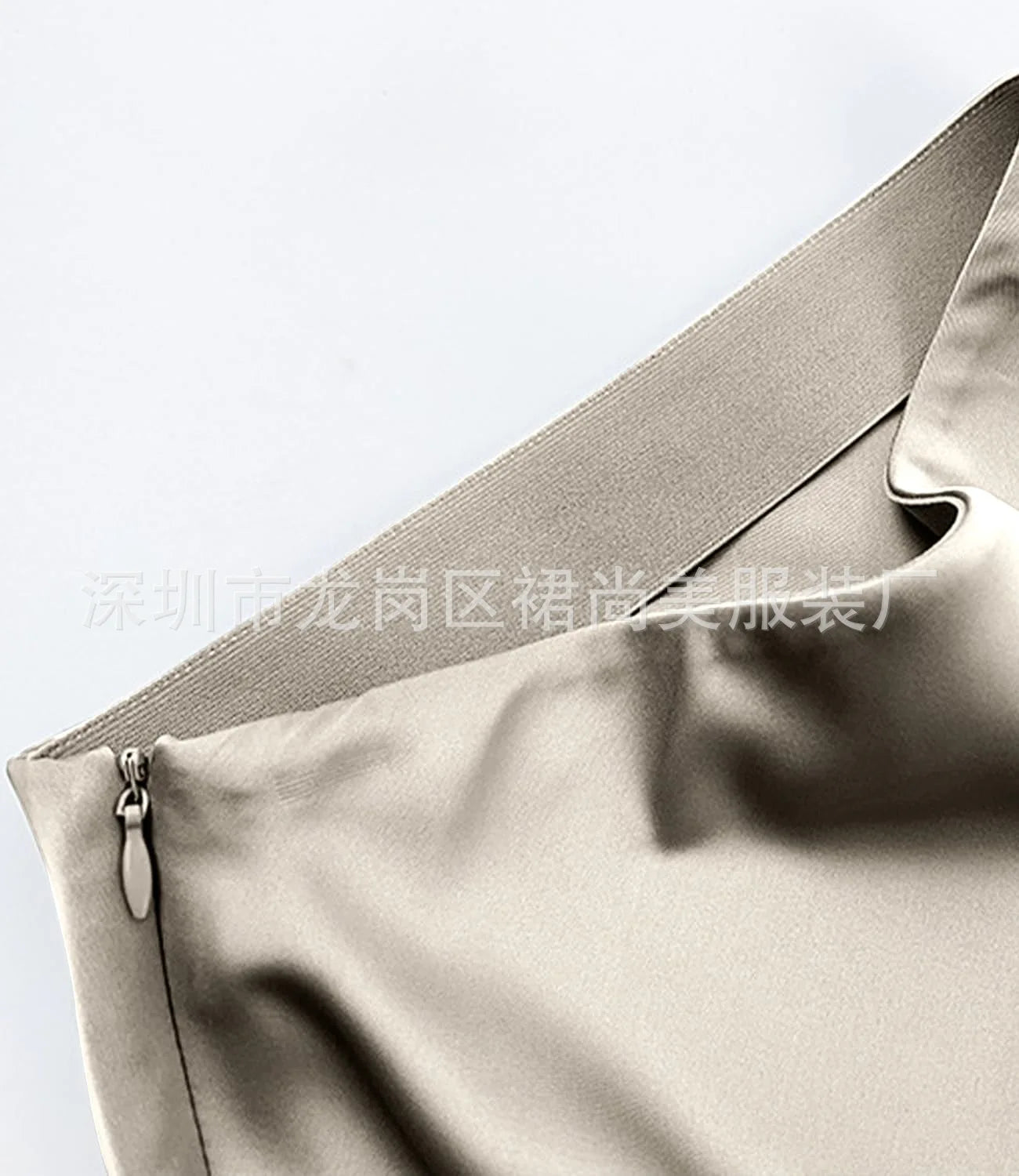 Elegant Faux Silk Satin Skirts for Women High Waist A-line Office Lady  Solid Color Glossy Finish Fishtail Skirt