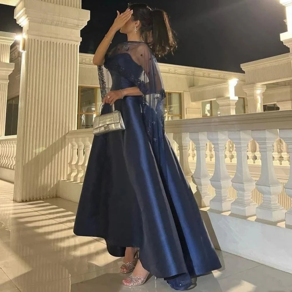 Prom Dresses A-line O-Neck Midi Dress Evening Gown Occasion Formal Exquisite High Quality Prom Party Gowns for Women Customized