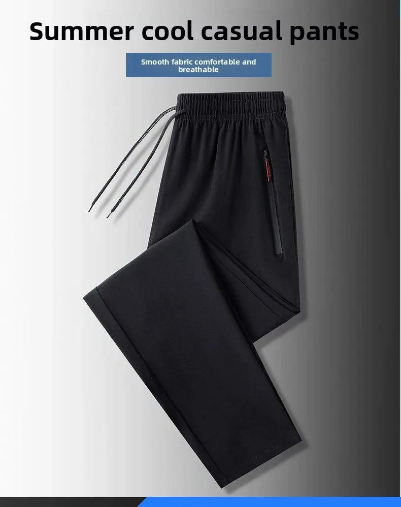 Men's Summer Trendy Casual Print Quick-Dry Long Pants Breathable Comfortable Lightweight Fashionable Men's Summer Trousers