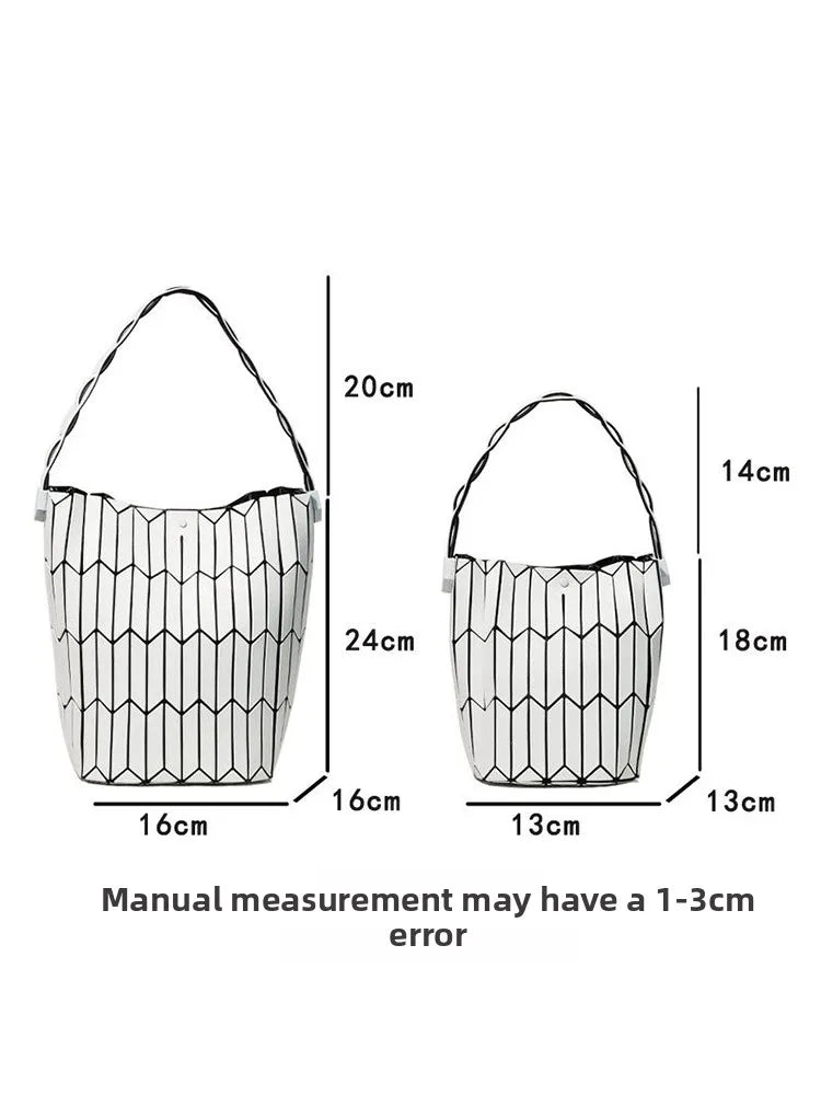 Large Capacity Geometric Diamond Work Bag Handheld Basket Bucket Bag Summer Handbag Women's Single Shoulder Underarm Bag