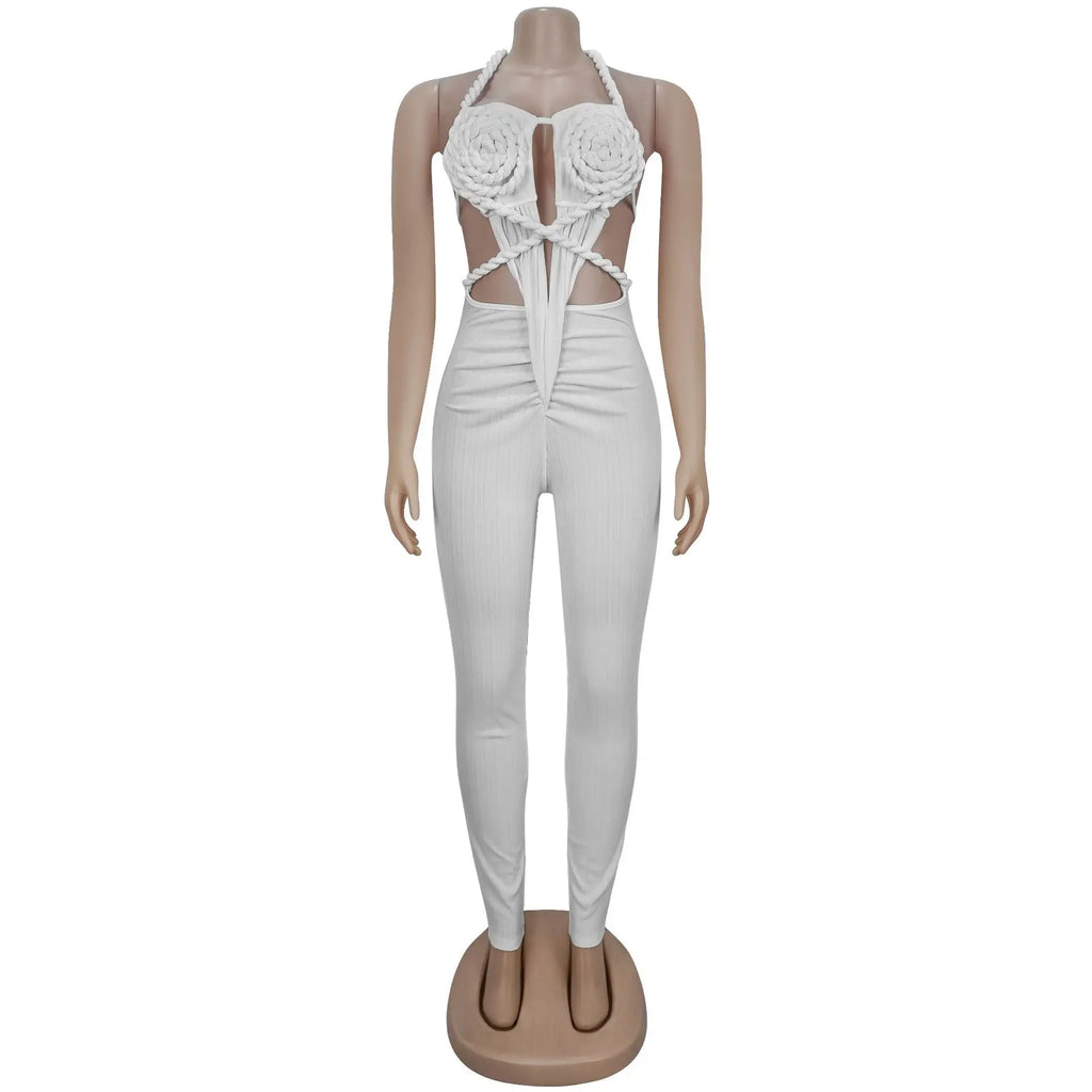 Sexy Bodysuit women's jumpsuits and rompers Rompers Woman Clothes1 Piece Set Playsuit Hang neck backless Female Clothing HXY309