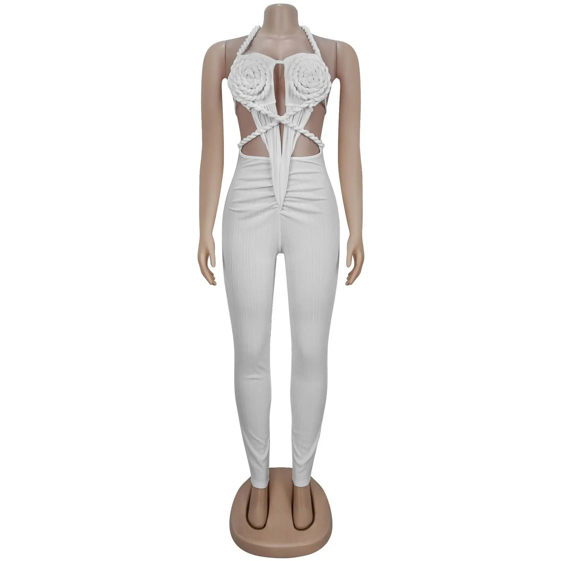 Sexy Bodysuit women's jumpsuits and rompers Rompers Woman Clothes1 Piece Set Playsuit Hang neck backless Female Clothing HXY309