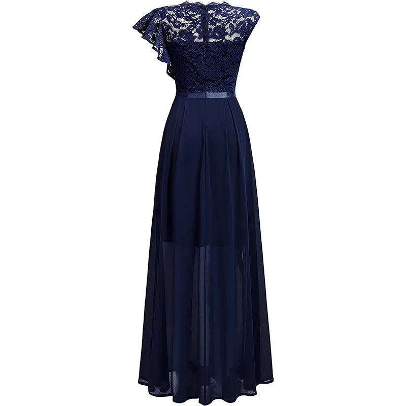 Women's Fashion bridesmaid dress Prom Dresses Handmade 3D Flower Sexy High Slit Evening Party Gowns Long Graduation Dress