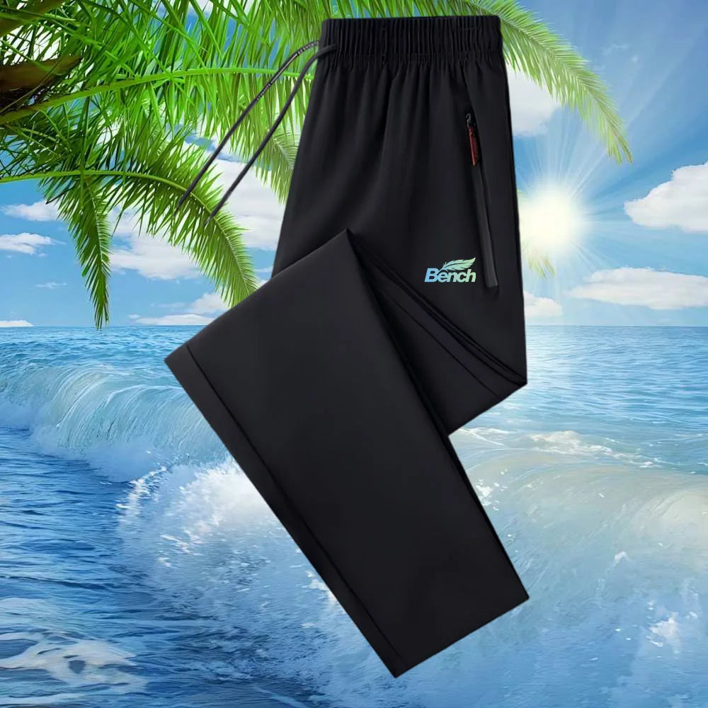 Men's Summer Trendy Casual Print Quick-Dry Long Pants Breathable Comfortable Lightweight Fashionable Men's Summer Trousers