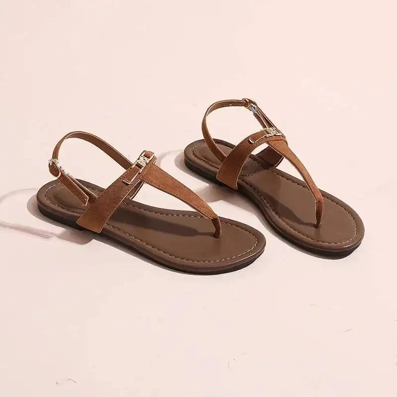 2026 Women's Shoes Fashion Daily Sandals Women Buckle Strap Flat With Outdoor Open Toe Female Shoe