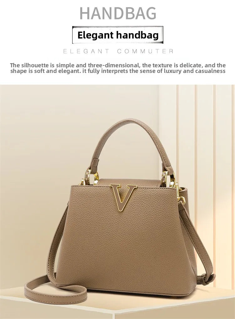 Women's handbag, new fashion versatile bucket bag, high-end bag, large-capacity commuter crossbody bag for women