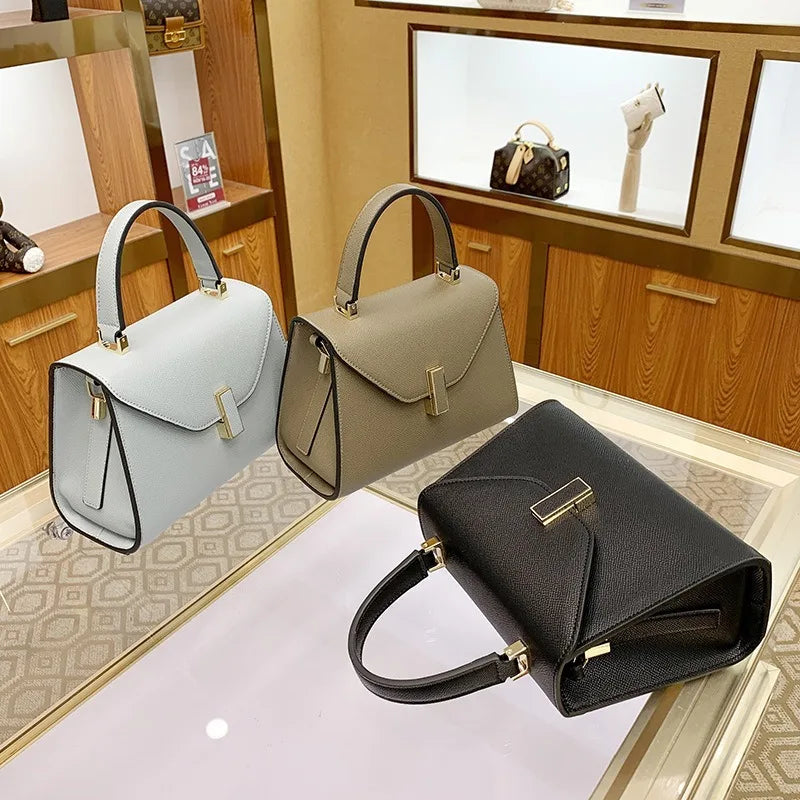 New Women's Bags Atmospheric Solid Colour Handbags Handbags Versatile Ladies Commuting Single Shoulder Crossbody Bag
