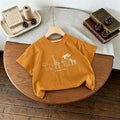 Summer Children Clothes Summer Tops Tees Cartoon Printed Girl And Boy Short Sleeve T-shirt Kids Simple Fashion Tshirts Crewneck