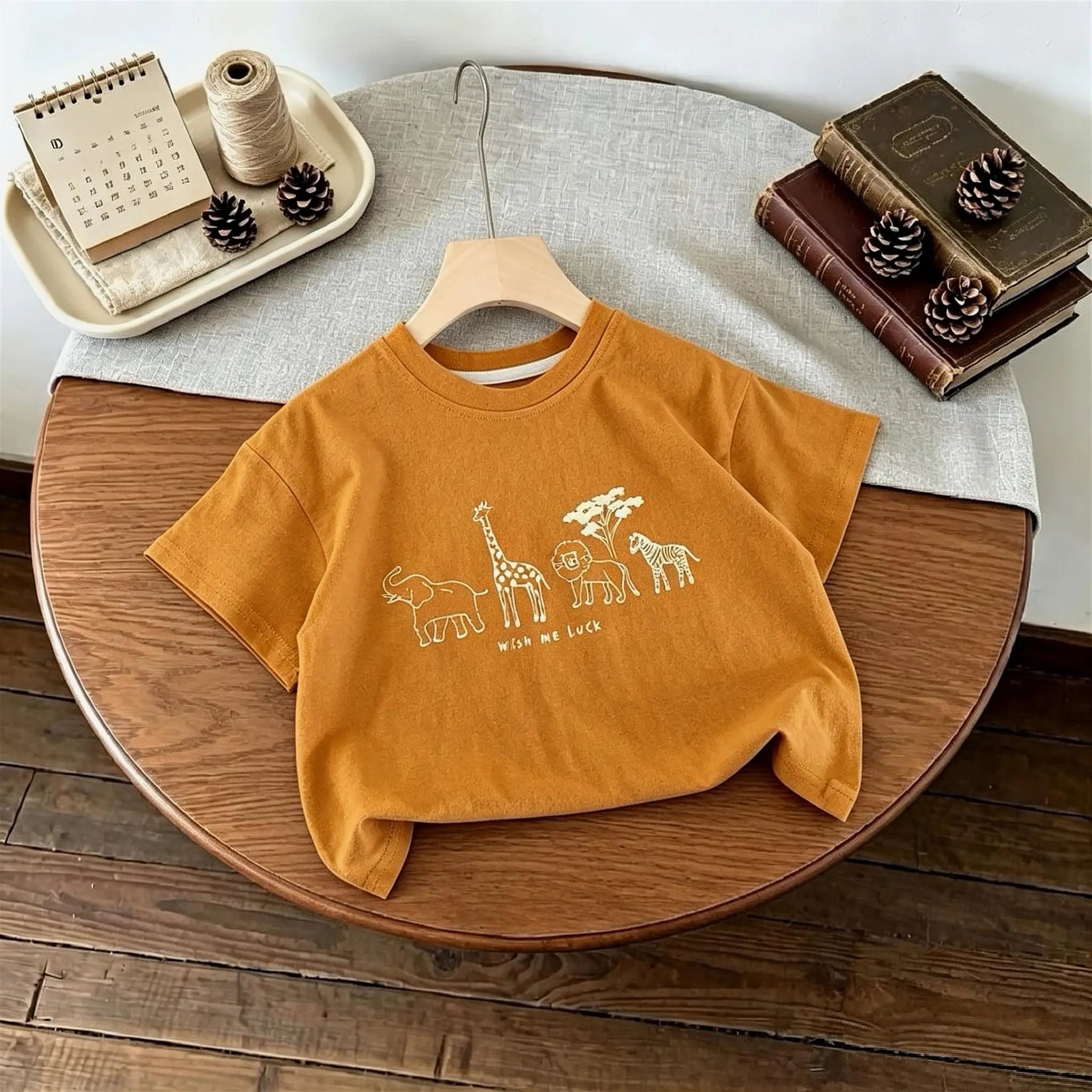 Summer Children Clothes Summer Tops Tees Cartoon Printed Girl And Boy Short Sleeve T-shirt Kids Simple Fashion Tshirts Crewneck