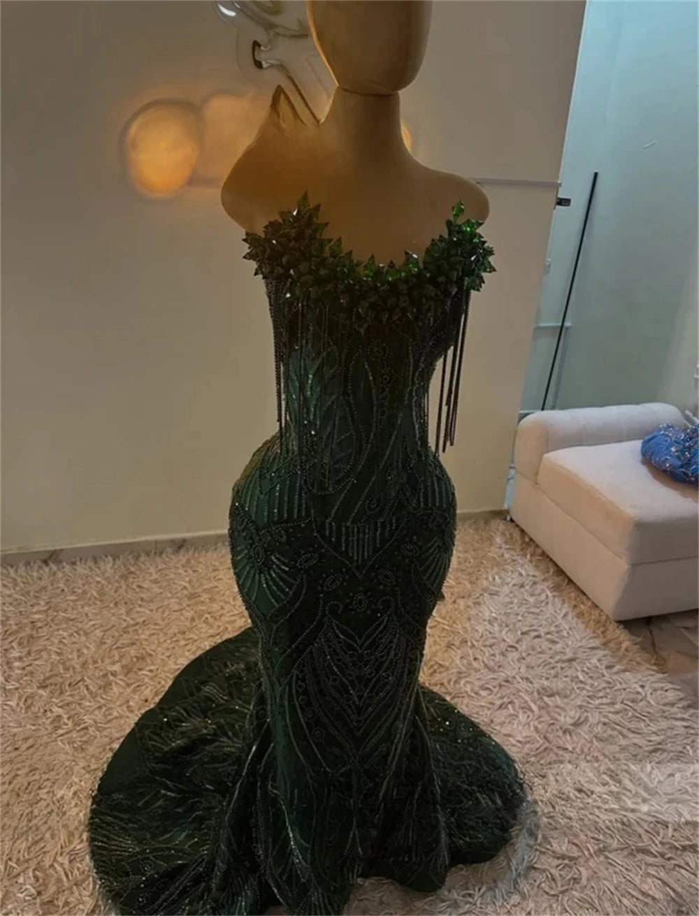 Red Prom Dresses For Girls 2026 Sparkly Sequins Mermaid Crystals Tassel Party Dress Luxury Sleeveless Evening Gowns Customized