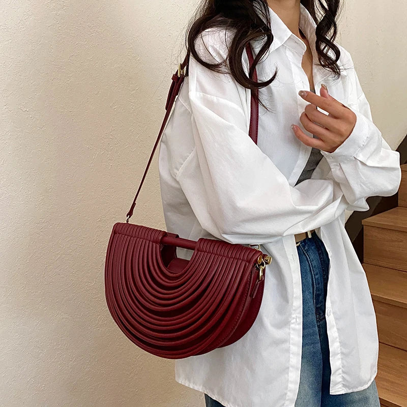 Handbags for Women. New Gold Luxury Designer Brand Handwoven Noodle Bags Rope Knotted Pulled Half Moon Silver Evening Clutch