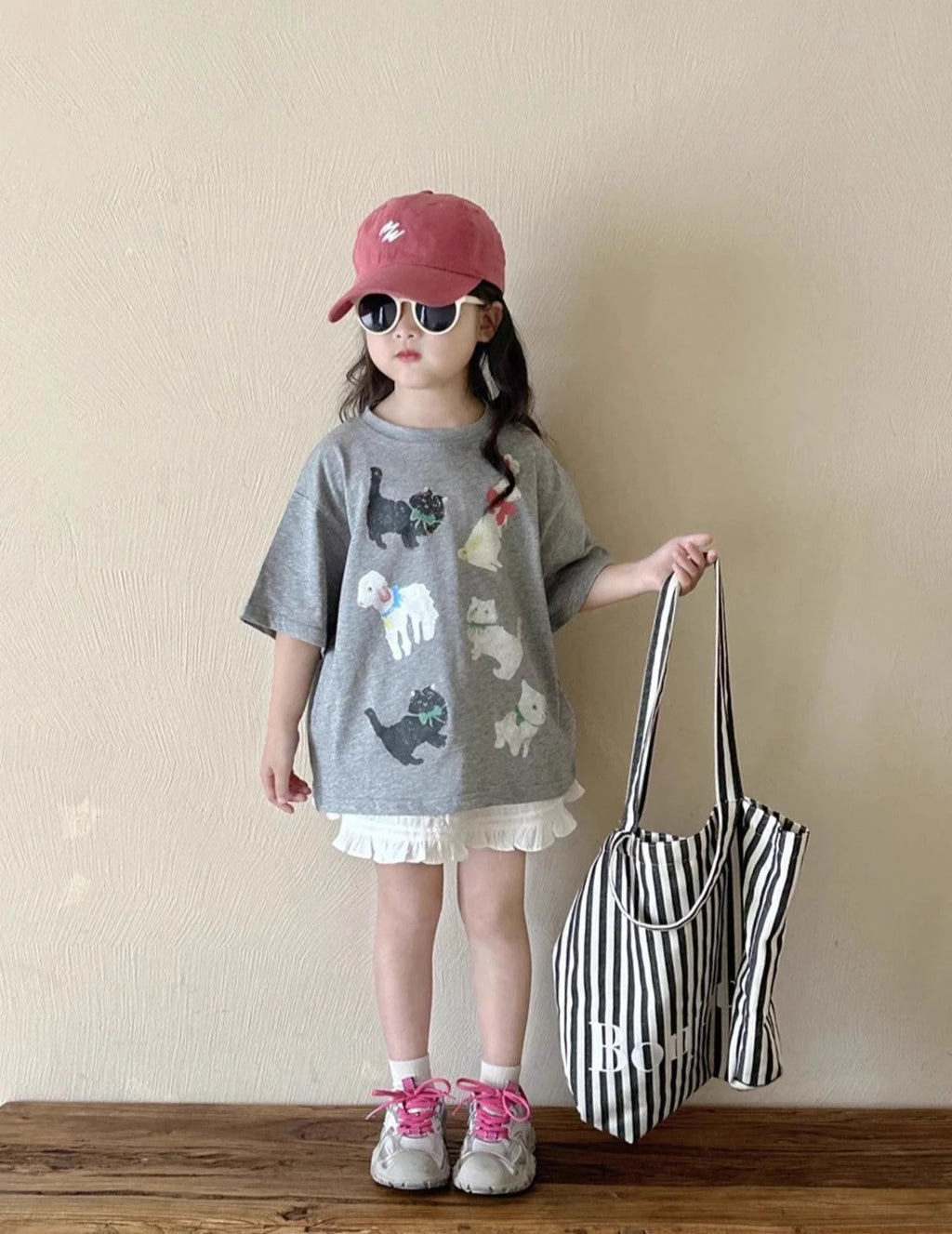 Girls Kids Summer T-Shirt 2026 New Cute Cartoon Print Short Sleeve Tee Casual Loose Fit 100% Cotton Top for Hot Weather