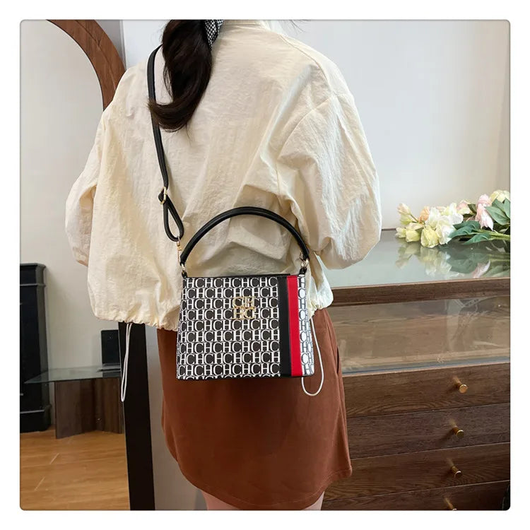 Handheld Bucket Bag For Women Shoulder Crossbody Bag Fashion Large Capacity Trendy Versatile Compartment Underarm Letter Bag