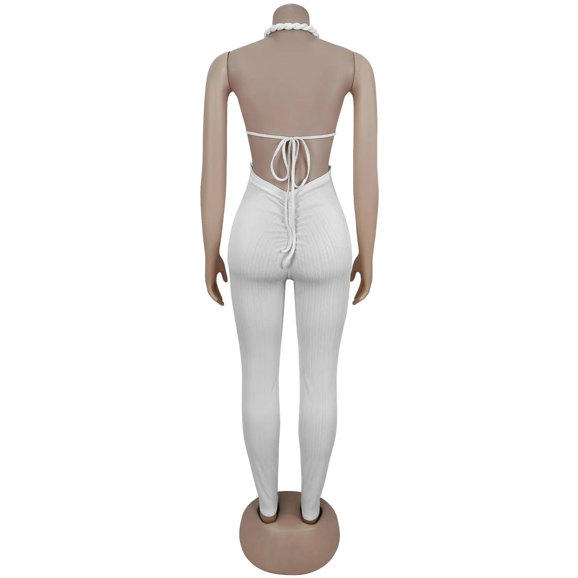 Sexy Bodysuit women's jumpsuits and rompers Rompers Woman Clothes1 Piece Set Playsuit Hang neck backless Female Clothing HXY309