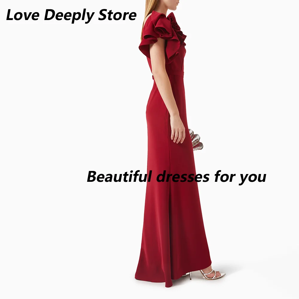 Red Prom Dress Maxi Off The Shoulder Mermaid Women's Prom Gowns 2026 Flower Elegant Formal Evening Party Dresses Customized