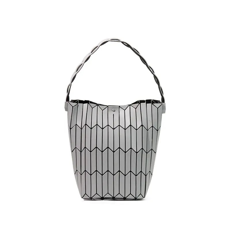 Large Capacity Geometric Diamond Work Bag Handheld Basket Bucket Bag Summer Handbag Women's Single Shoulder Underarm Bag