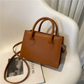Elegant Black Handbag with Dual Handles, Chic Crossbody Bag, Retro Stylish Tote Small Bag for Women Girls Daily Use, Work, Party