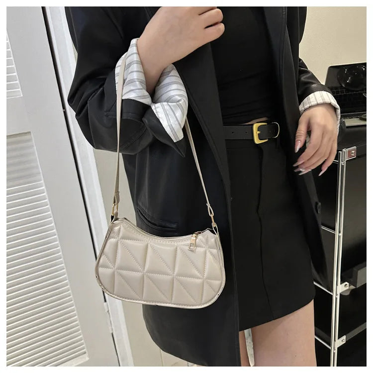 Black PU Leather Shoulder Bag Retro Solid Color Casual Female Hobos Handbags Women's Fashion Handbags Shopper Clutch Purse