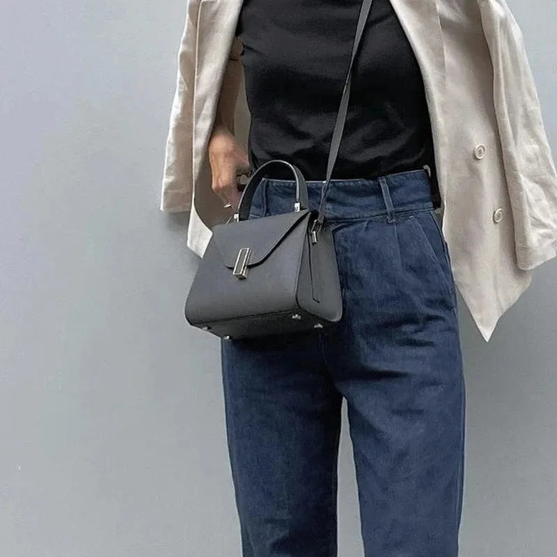 New Women's Bags Atmospheric Solid Colour Handbags Handbags Versatile Ladies Commuting Single Shoulder Crossbody Bag