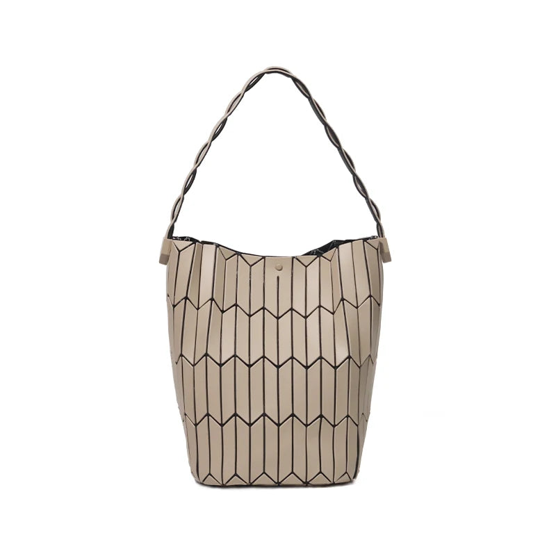 Large Capacity Geometric Diamond Work Bag Handheld Basket Bucket Bag Summer Handbag Women's Single Shoulder Underarm Bag