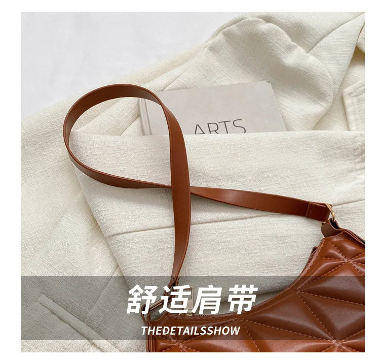 Black PU Leather Shoulder Bag Retro Solid Color Casual Female Hobos Handbags Women's Fashion Handbags Shopper Clutch Purse
