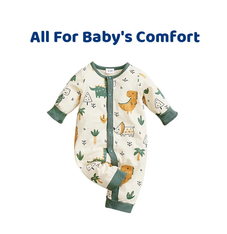 Newborn Baby Boys Infant Outfit Clothes Toddler Jumpsuit Costume Romper Onesie Long Sleeve Print Clothes Spring and Autumn Girls