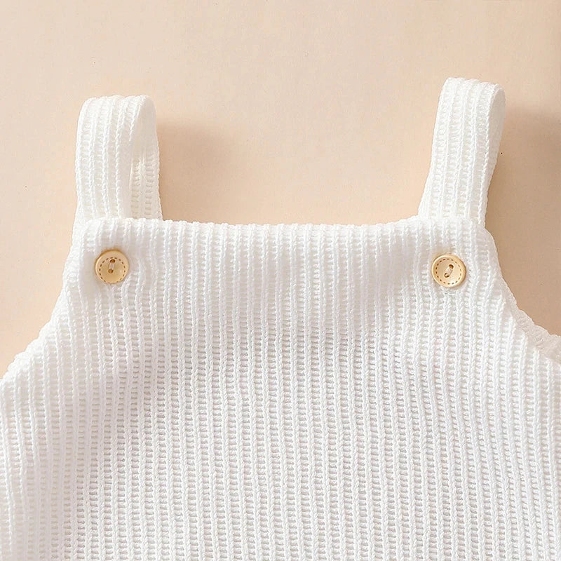 Baby Spring Autumn Clothes Set Knitted Romper Triangle Crotch Button One-Piece Jumpsuit SlingToddler Baby Boys Girls 0-3Y