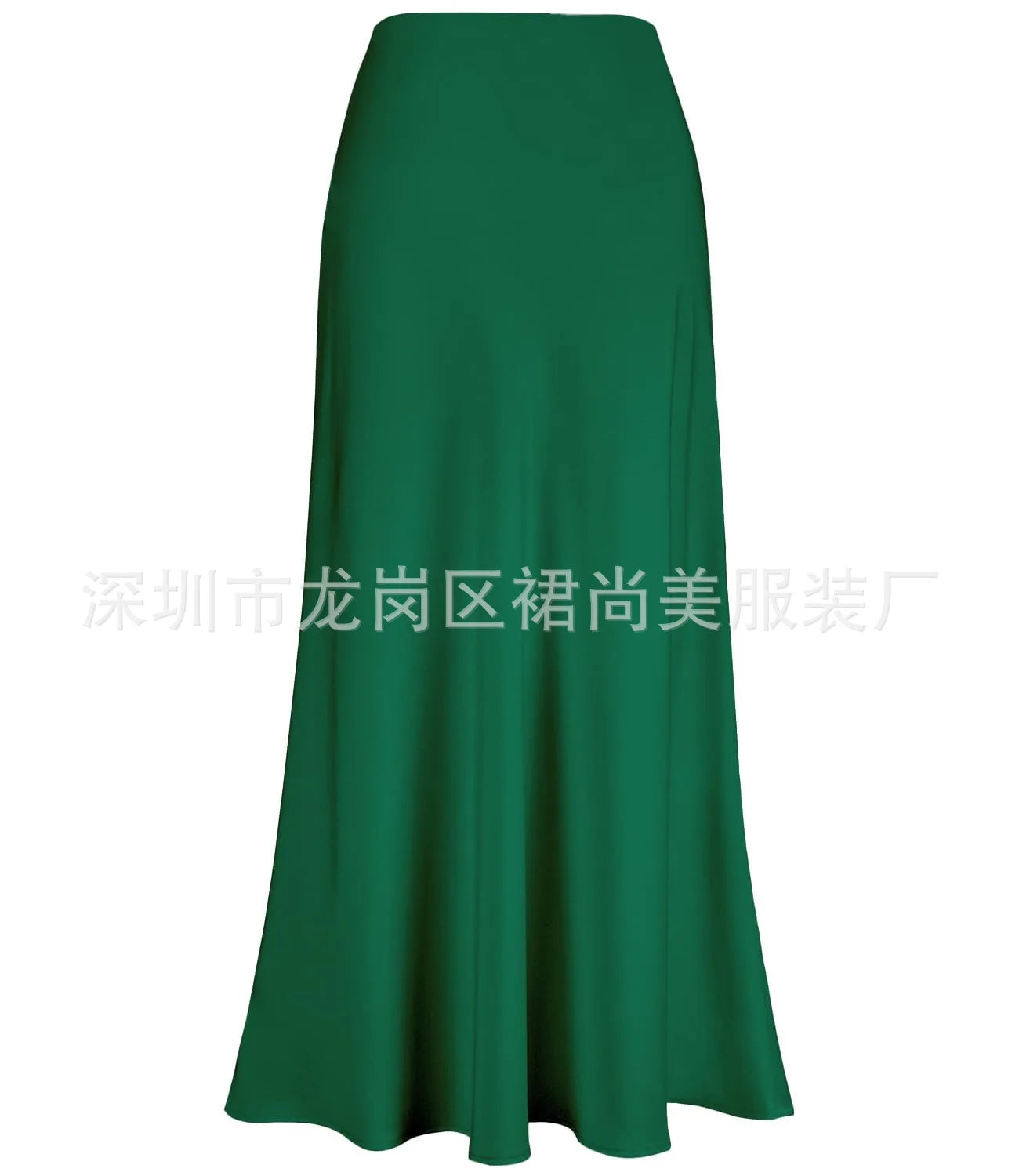 Elegant Faux Silk Satin Skirts for Women High Waist A-line Office Lady  Solid Color Glossy Finish Fishtail Skirt