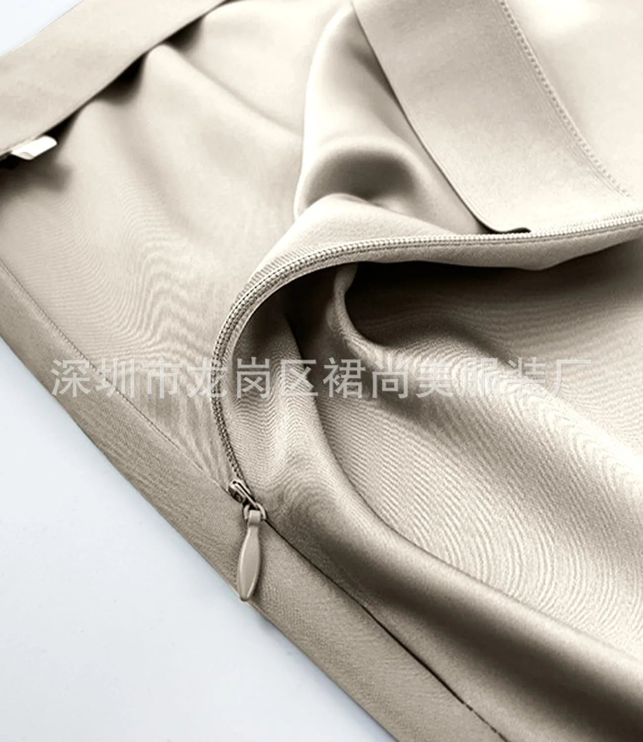 Elegant Faux Silk Satin Skirts for Women High Waist A-line Office Lady  Solid Color Glossy Finish Fishtail Skirt