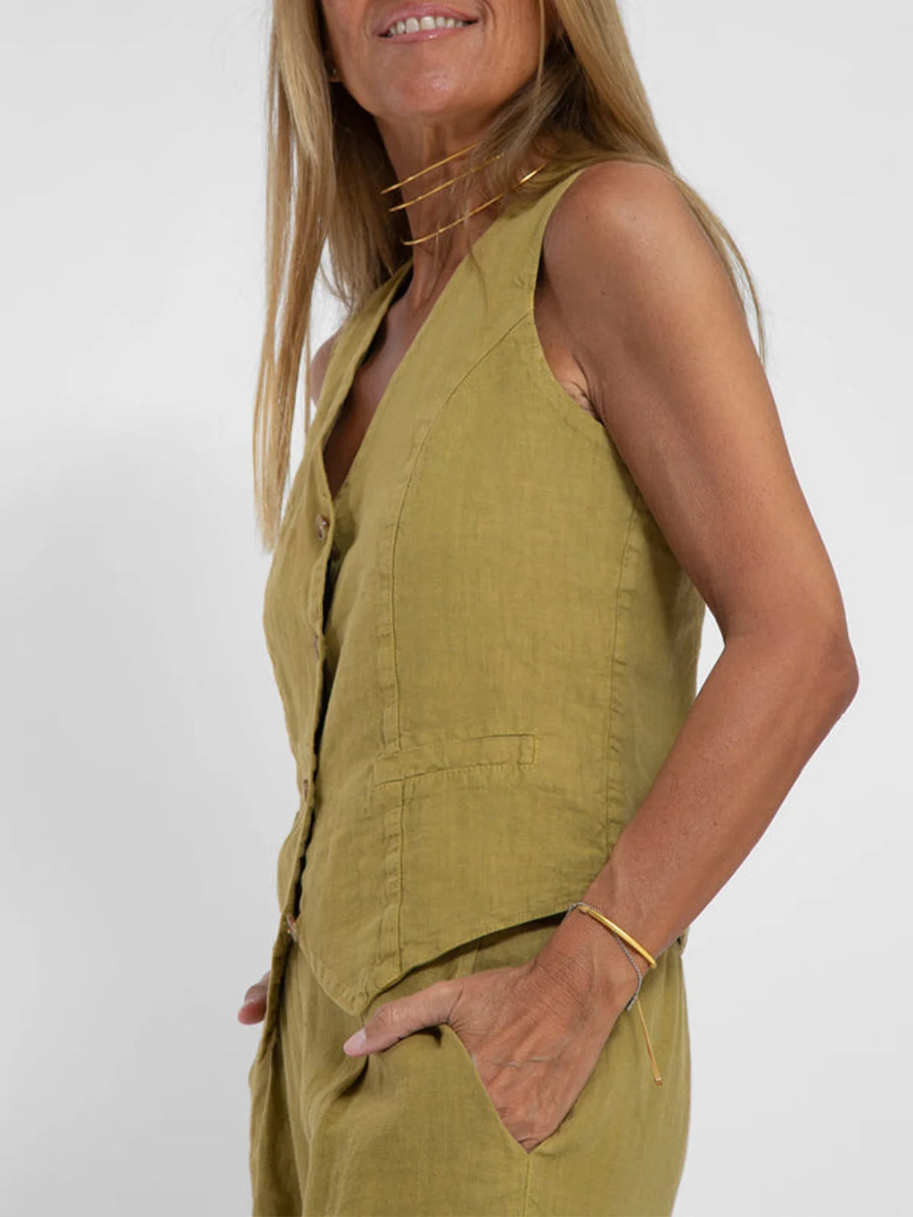 2025 New Women Vest Top + Trousers Patchwork Cotton Linen Casual Suit Summer Solid Women Vest Top + Wide Leg Pants Two Peice Set