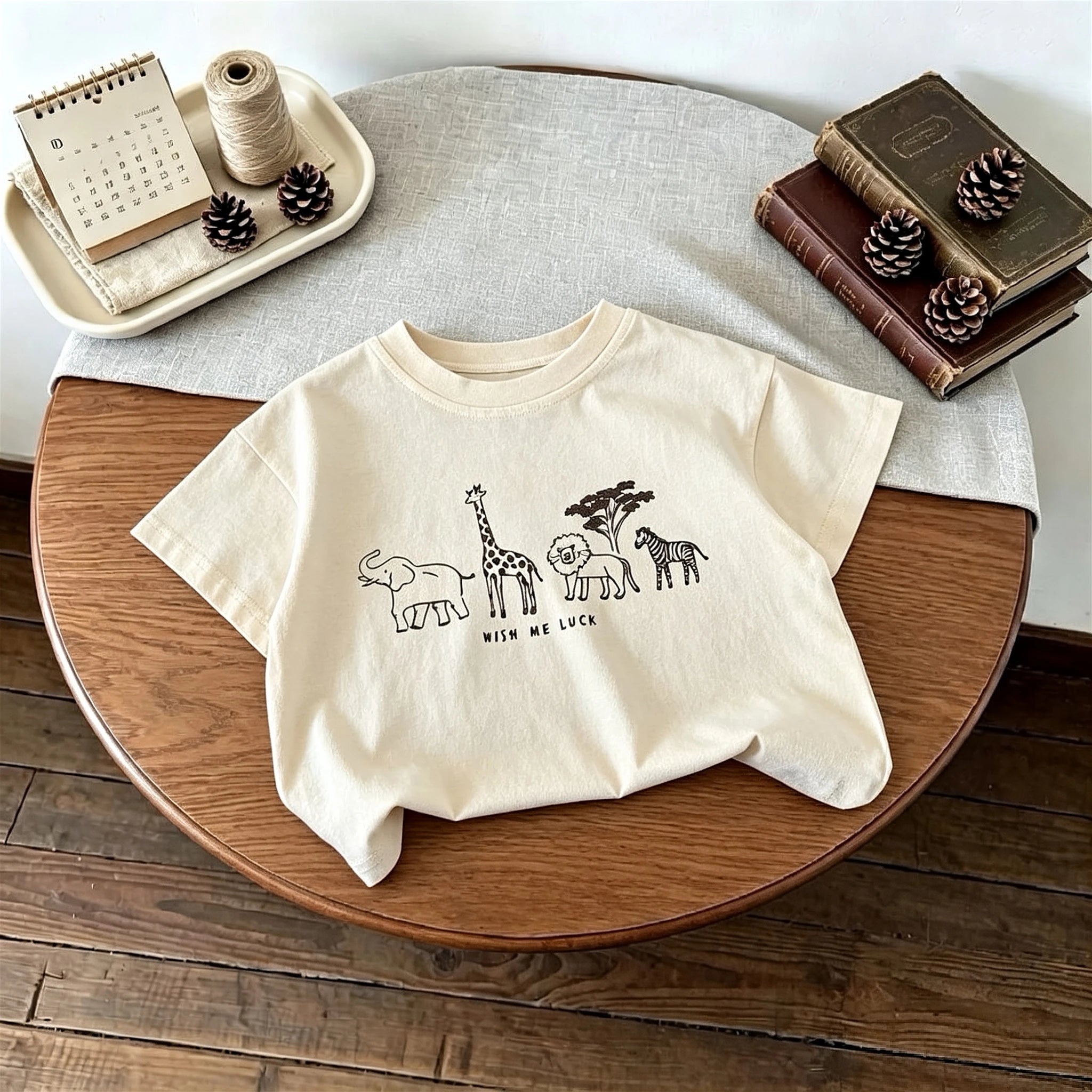 Summer Children Clothes Summer Tops Tees Cartoon Printed Girl And Boy Short Sleeve T-shirt Kids Simple Fashion Tshirts Crewneck